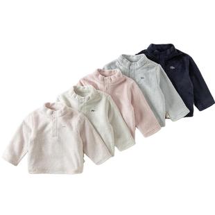 戴维贝拉儿童套头衫洋气冬装新款女童男童双面法兰绒卫衣上衣