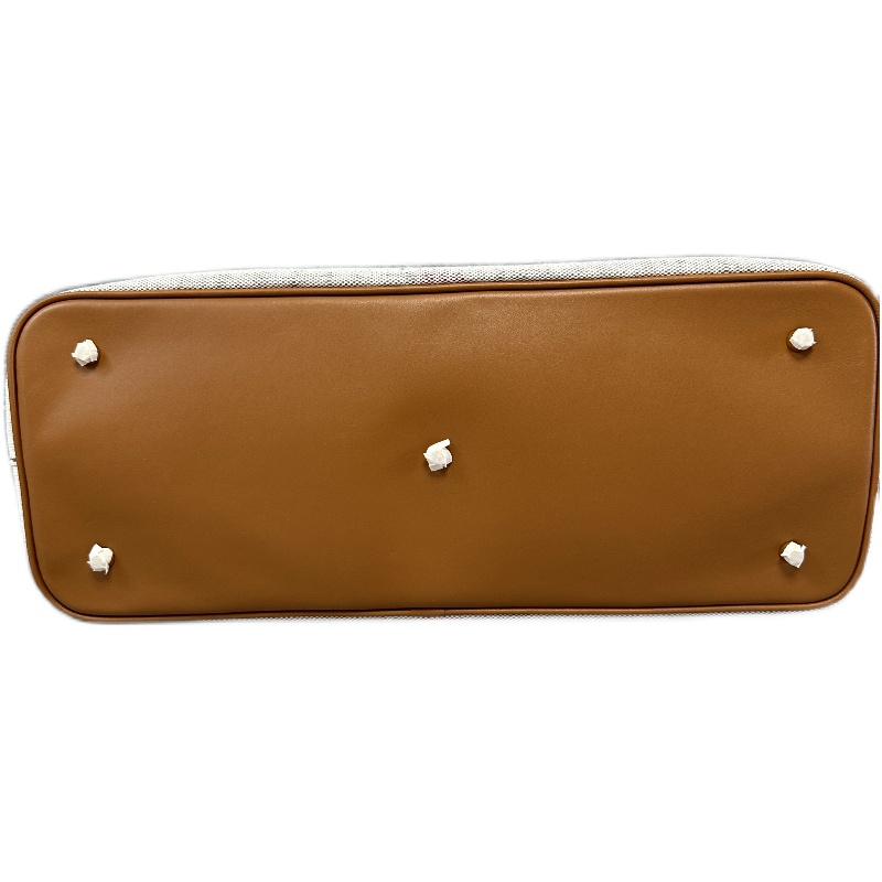 黄麻大托特tote购物袋头层荔枝纹牛皮妈咪包横版大容量腋下手提包