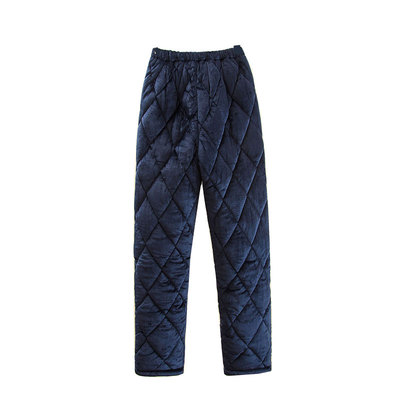 冬季三层夹棉棉保暖家居服睡裤