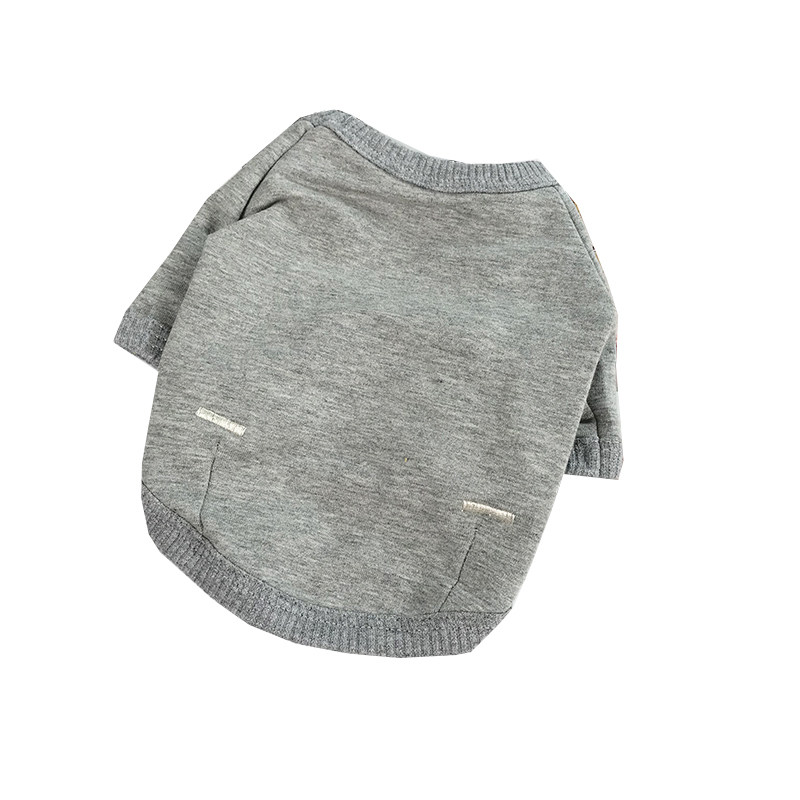 秋冬款狗狗衣服打底衫百搭卫衣料绣花全棉宠物衣服泰迪法斗猫咪