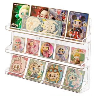 吧唧展示架挂墙谷子周边陈列架多层阶梯小卡立牌明信片吧唧收纳盒