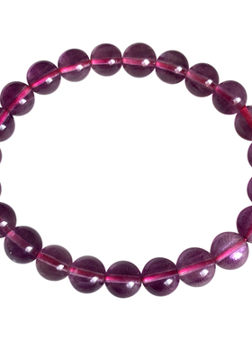 天然女款紫萤石单圈手链水晶手串