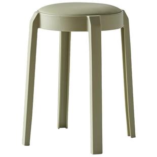 全友家居现代简约塑料凳可叠放客厅家用餐桌椅子软包凳子KD