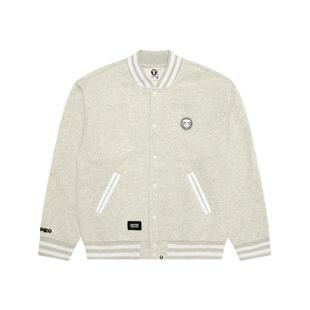 Aape旗舰店男装秋冬猿人徽章潮流休闲薄绒卫衣棒球服外套C360XBP