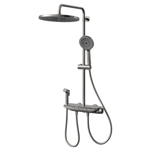 箭牌卫浴枪灰色淋浴花洒套装家用浴室精铜增压喷头淋浴龙头花洒