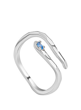 冰川灵蛇戒指女小众设计高级感