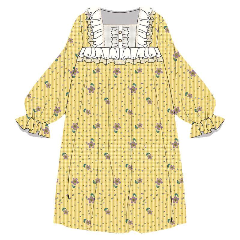 bananagirl春秋季睡衣女士长袖碎花甜美可外穿棉质韩版家居服套裙