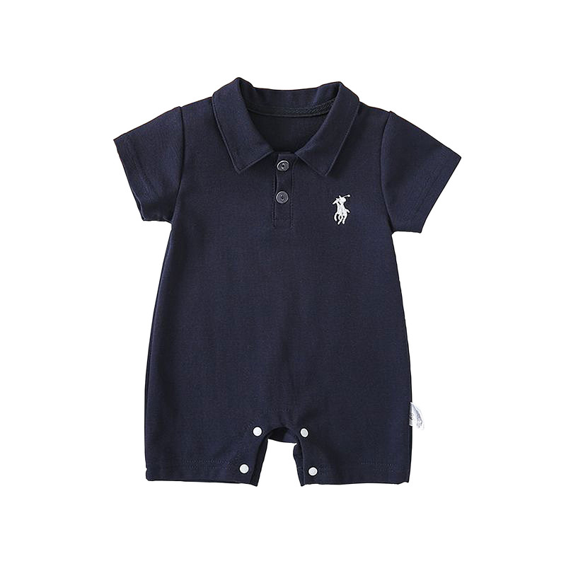 婴儿衣服夏装薄款polo领短袖哈衣