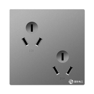 国际电工6眼六孔插座面板86型错位两个三孔斜双三三插3扦空调16A