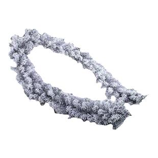 圣诞节装饰落雪藤条2米7白色植绒藤条加密圣诞树松枝绿色喷白藤条