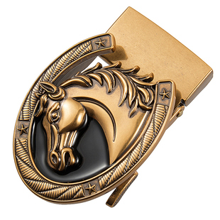 马头皮带扣自动扣腰带头扣头裤带卡扣商务时尚合金3.5cm中年卡扣