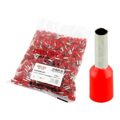 德力西铜管型端子E1508针形预绝缘端子 VE1008欧式冷压接线压线耳