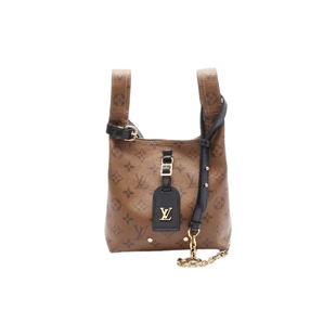 中古LV路易威登女包A级95新Atlantis菜篮子涂层/防水帆布斜挎包