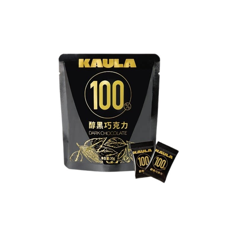 KAULA醇黑巧克力纯可可脂无蔗糖坚果休闲零食健身伴手礼尝鲜装30g 闲手实拍商品图