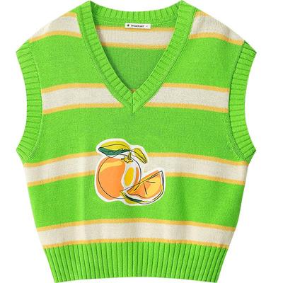 【播奥莱】播针织背心春秋商场同款色彩条纹马甲女BDQ3MD0209