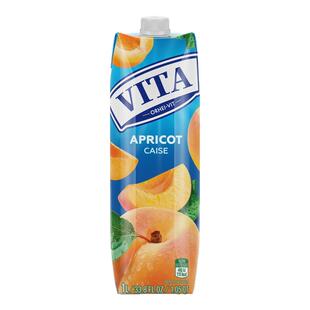 摩尔多瓦进口VITA甜杏汁果汁饮料1L*2果味饮料0脂大瓶装宴会饮品