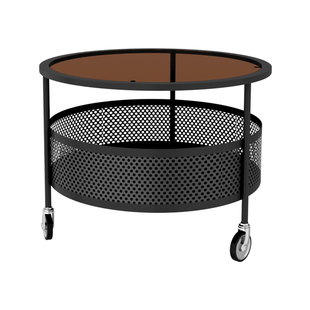 法式客厅网红可移动小茶几家用简易小型圆桌轻奢带轮沙发边几桌子