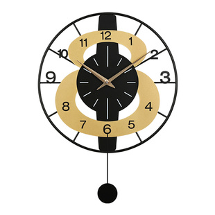 轻奢钟表挂钟客厅2025网红挂墙时钟现代简约装饰格栅墙创意石英钟