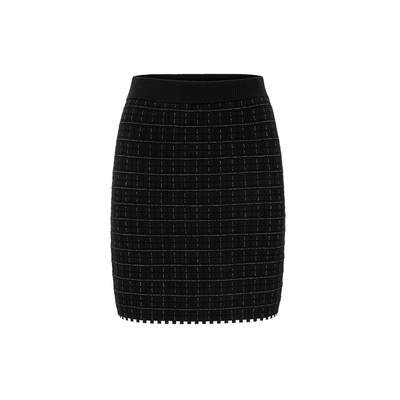 MARYLING黑白方格针织半裙