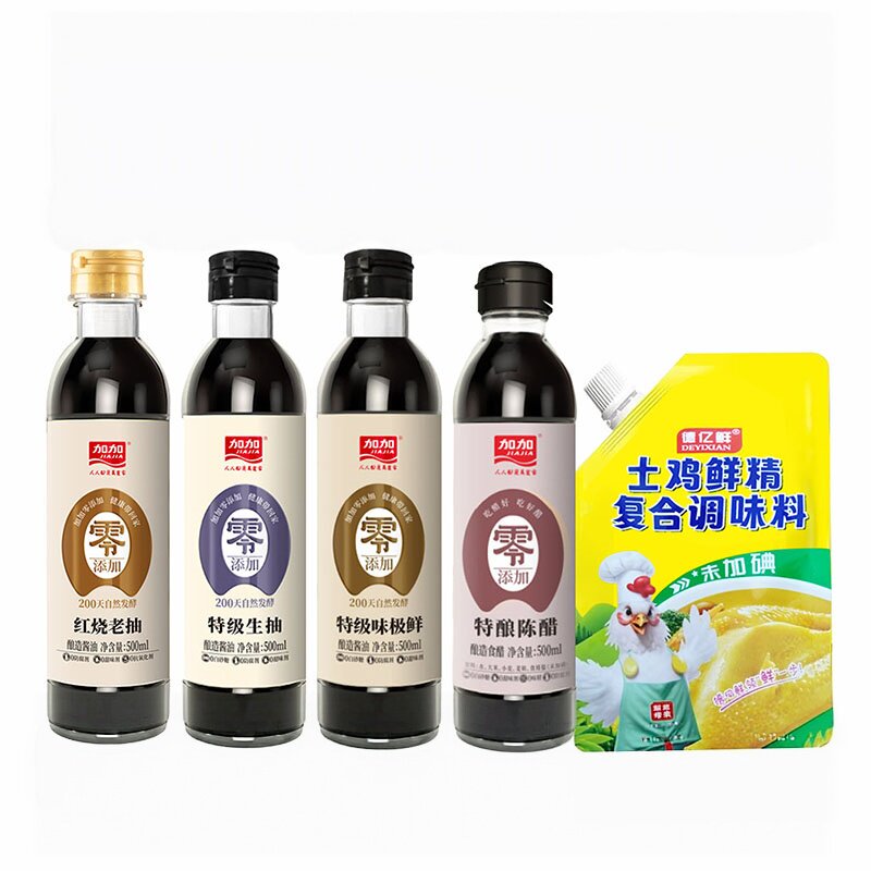 无碘酱油组合未加碘盐调味品家用
