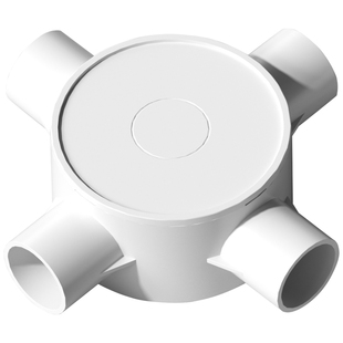 pvc预埋司令盒三通四通圆接线盒20孔分线盒带盖明装开关底盒三叉