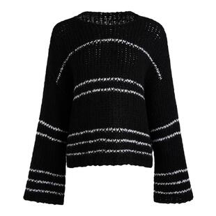 TOFOD 康宝莱白厂丝羊绒毛衣 慵懒风宽松条纹针织上衣