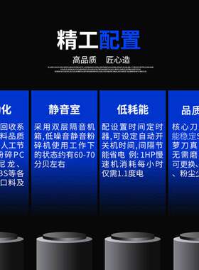 中速静音机边粉碎机pp料PC料破碎机塑料软料粉料机