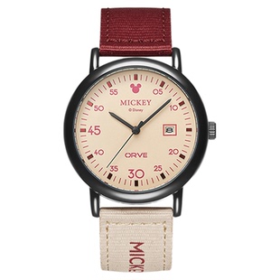 迪士尼手表女学生初高中2025新款女生高颜值美式校园复古撞色腕表