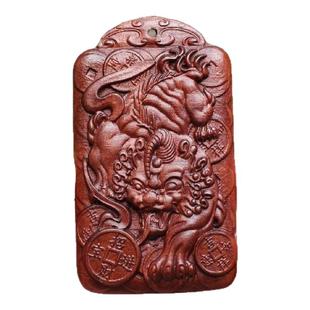 道家天然雷击木貔貅吊坠木牌挂件令牌车挂件平安吉祥令牌车挂吊坠