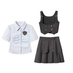 织物猪 兔子警官 学院风JK制服套装女春夏长袖衬衫迪士尼甜妹穿搭