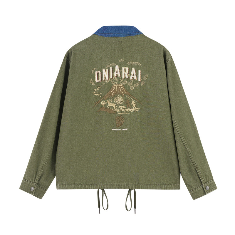 ONIARAI/鬼洗26秋冬新原始部落火山双面色牛仔外套男士 B340268
