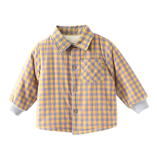 宝宝棉衣冬季加厚夹棉衬衣一岁男童冬装外套儿童内胆婴儿棉花棉袄