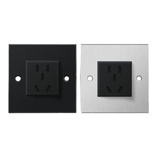 86型D型五孔墙插HDMI高清音视频红黄白插座不锈钢面板直插免焊