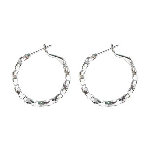 碎银子圆圈耳环圈圈女2025新款爆款耳钉高级感轻奢耳圈素圈耳饰