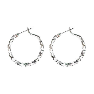 高级感碎银子圆圈耳环女时尚气质