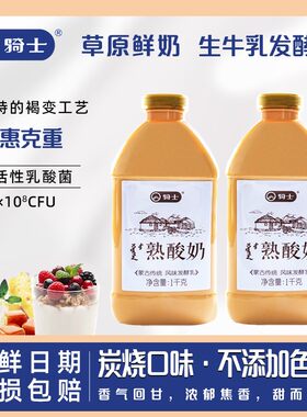 骑士熟酸奶俄罗斯风味发酵炭烧口味低温酸奶