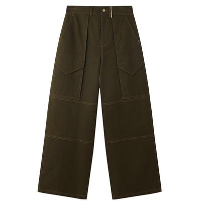 谜底阔腿裤长裤2025年冬季新品高腰立体口袋棉弹显瘦女254MK1620