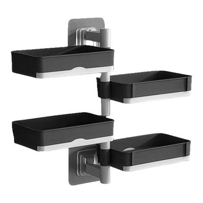 肥皂盒旋转免打孔壁挂沥水置物架