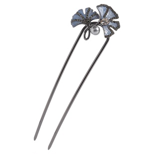 银杏簪影-银杏叶国风发簪新中式u型珍珠发饰古风简约高级感发钗女