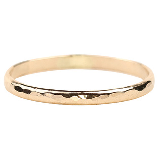 14K包金手工切面1.6mm 金色尾戒指环 闺蜜女中指戒指细 欧美简约