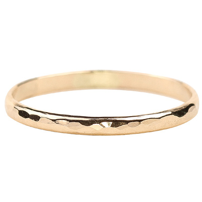 14K包金手工切面金色尾戒指