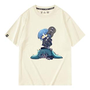 孤独摇滚山田凉联名初音日系未来歌姬趣味短袖T恤男休闲纯棉衣服