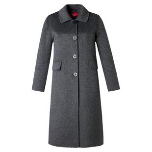 双面呢羊绒大衣女长款过膝秋冬中老年正肩加肥大码妈妈羊毛呢外套