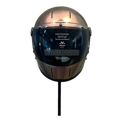 变色龙粉黄VELDT法国复古机车盔全盔摩托车头盔3c认证男女半盔DOT