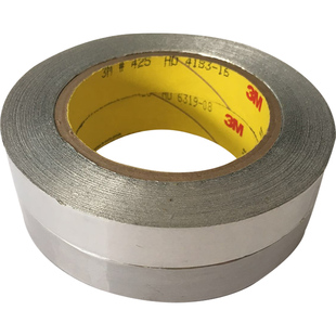 3M铝箔胶带425 金属密封导热管道高温阻燃耐腐蚀遮蔽 抗干扰胶带