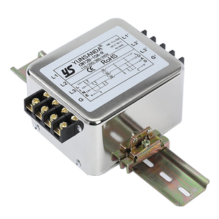 台湾YUNSANDA三相380V导轨式电源滤波器CW12B-R抗干扰EMI伺服变频