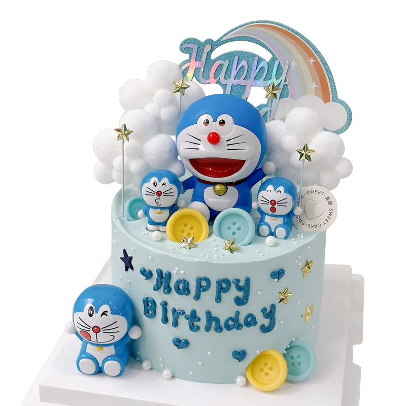 蓝胖子哆啦a梦儿童生日蛋糕摆件