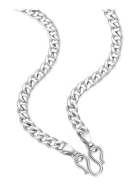 周大生s925纯银古巴银项链男士