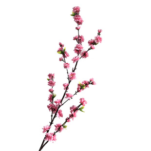 仿真梅花枝桃花枝假桃花树枝春节装饰粉红色桃花梅花田园塑料假花