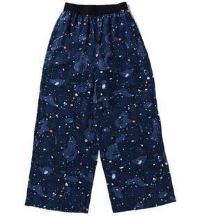 BAPE女装秋冬满幅星空图案阔腿裤长裤252505H